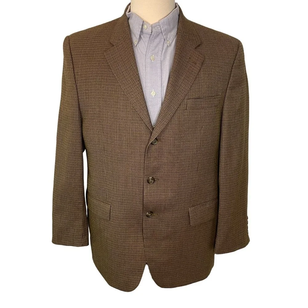 Vintage Ralph Lauren Pure New Wool Check Sportcoat Men 42R Brown Canada